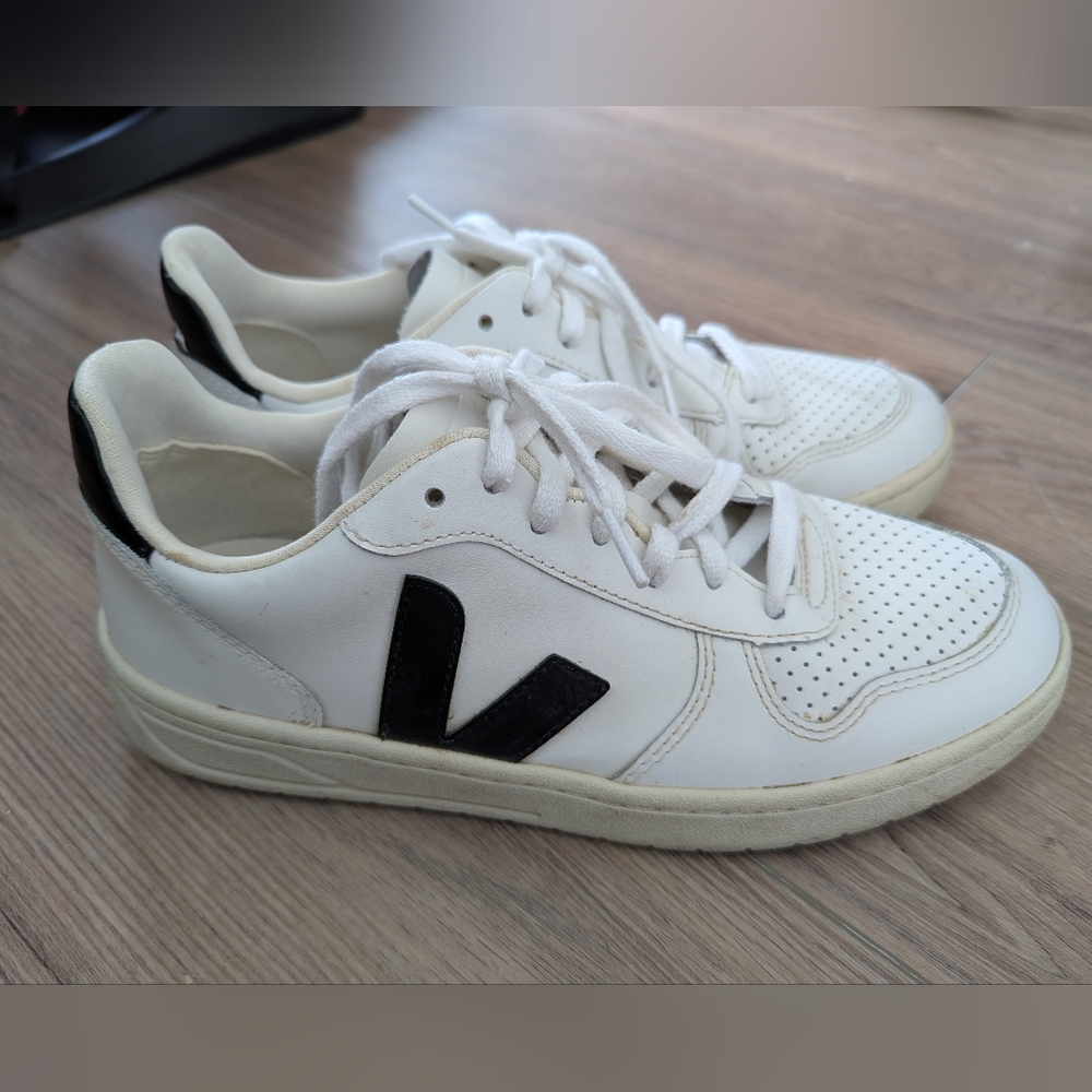 Veja White and Black Sneakers
